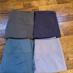 Aurola Women's Gym Leggings Bundle - brown, plum, grey, mink